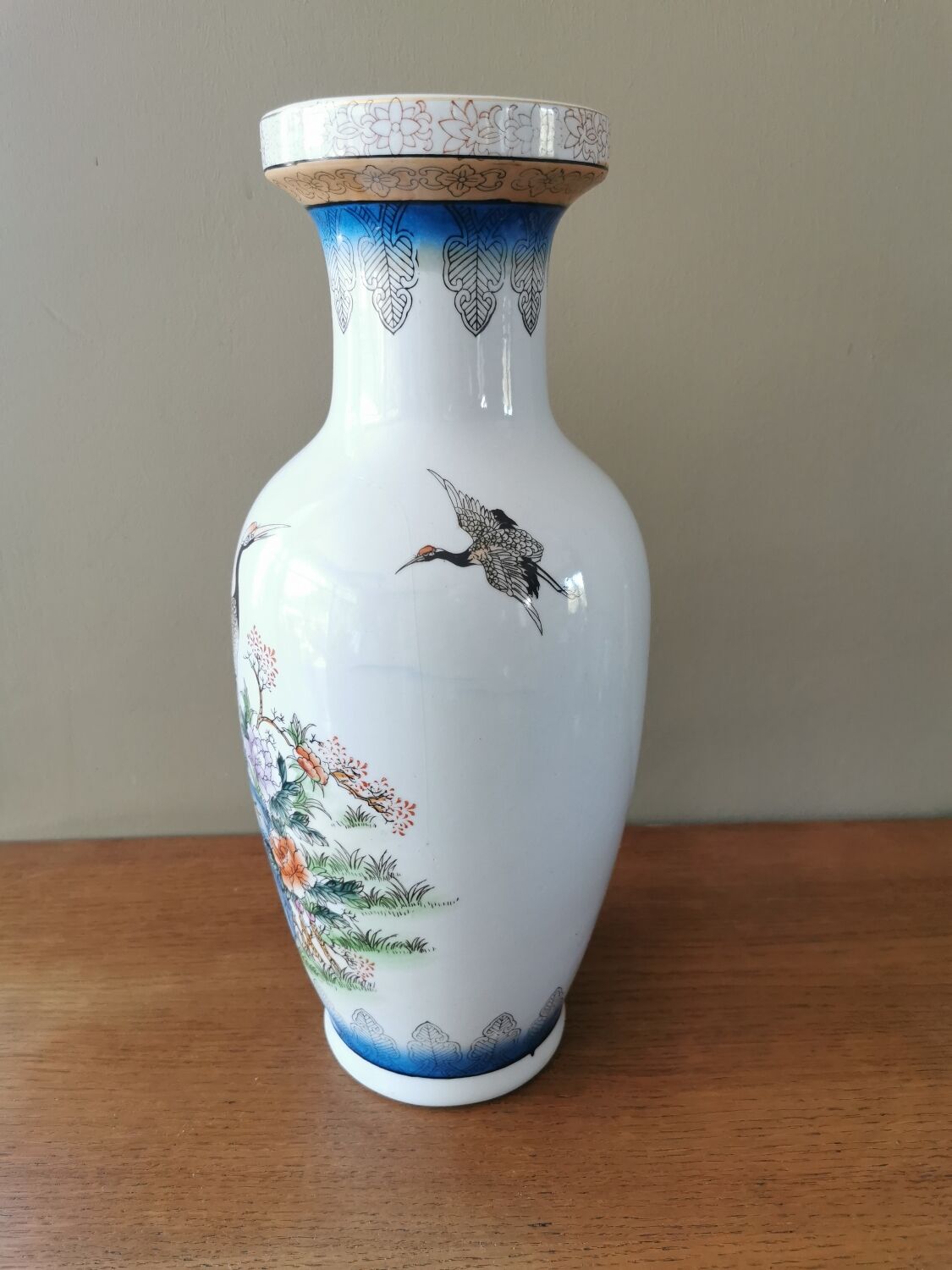 Vintage ceramic vase Asian decor