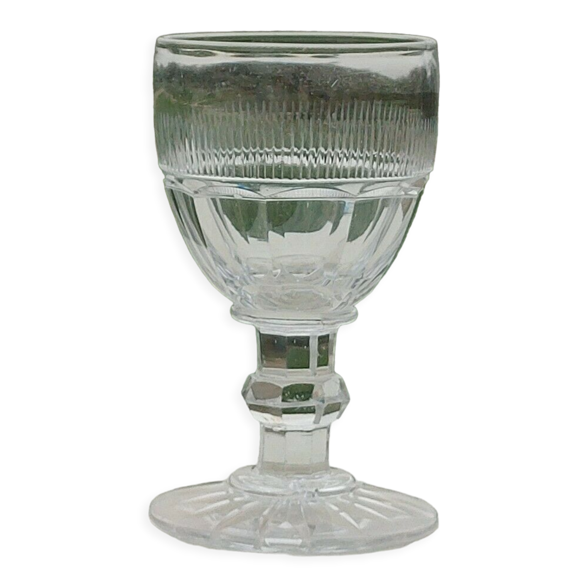 Saint Louis White wine glass or port Crystal cut Trianon circa 1840