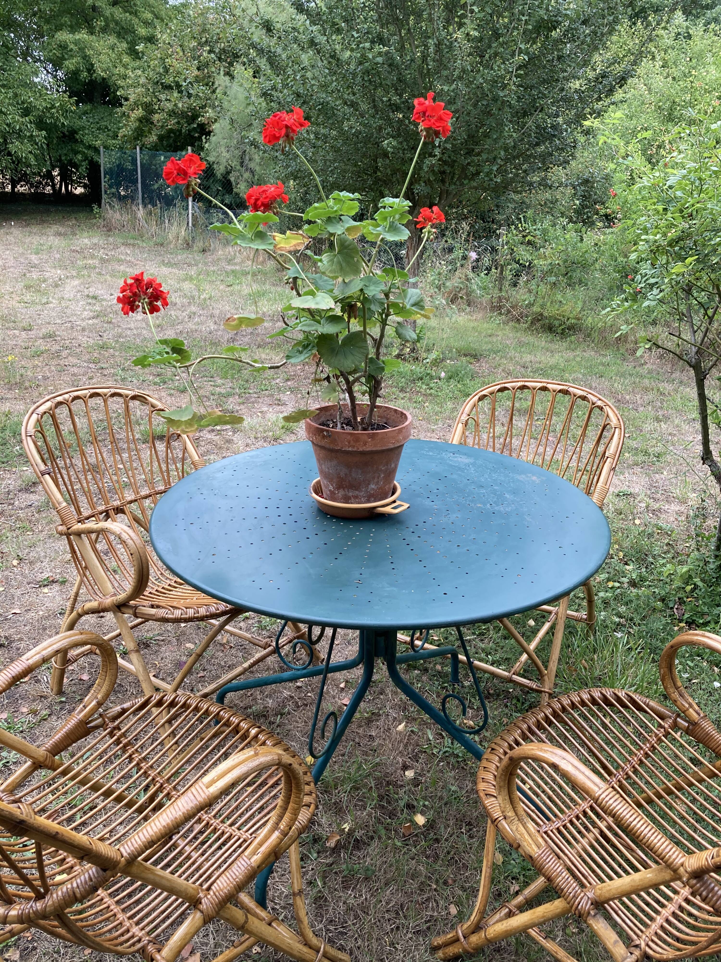 Lot de 4 fauteuils adultes en rotin