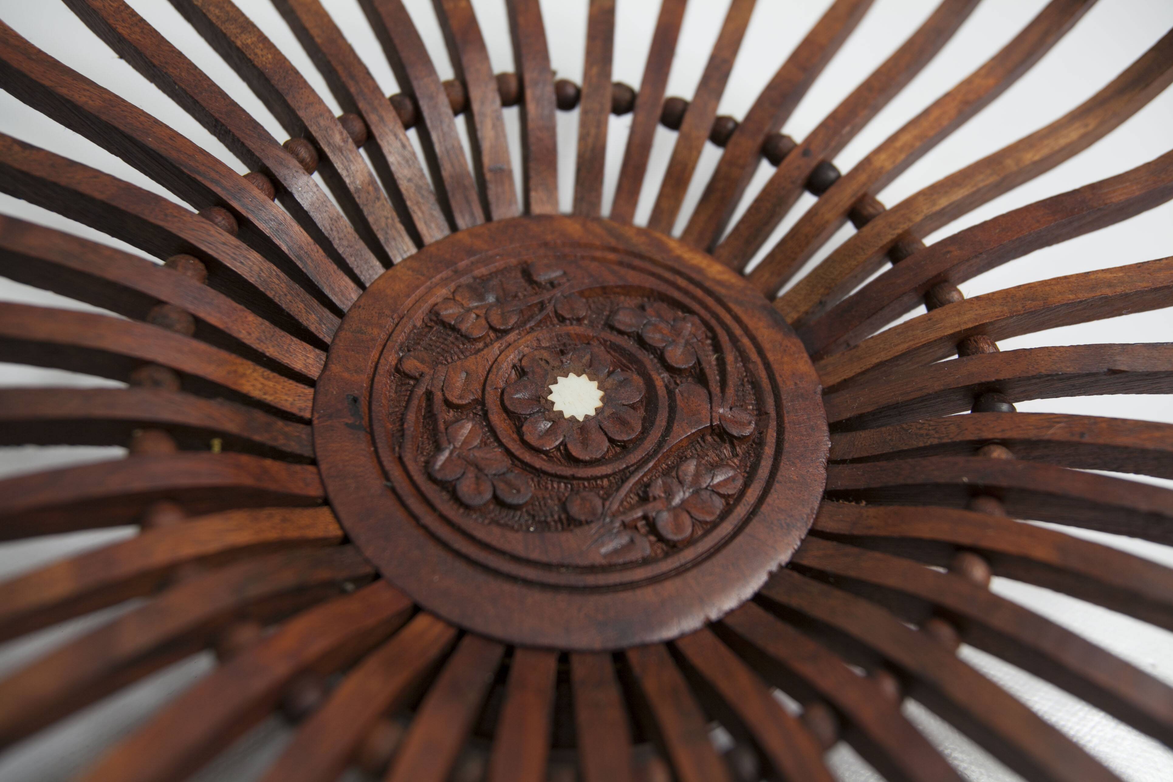 Handcrafted fruit dish 1960 solid wood unique piece