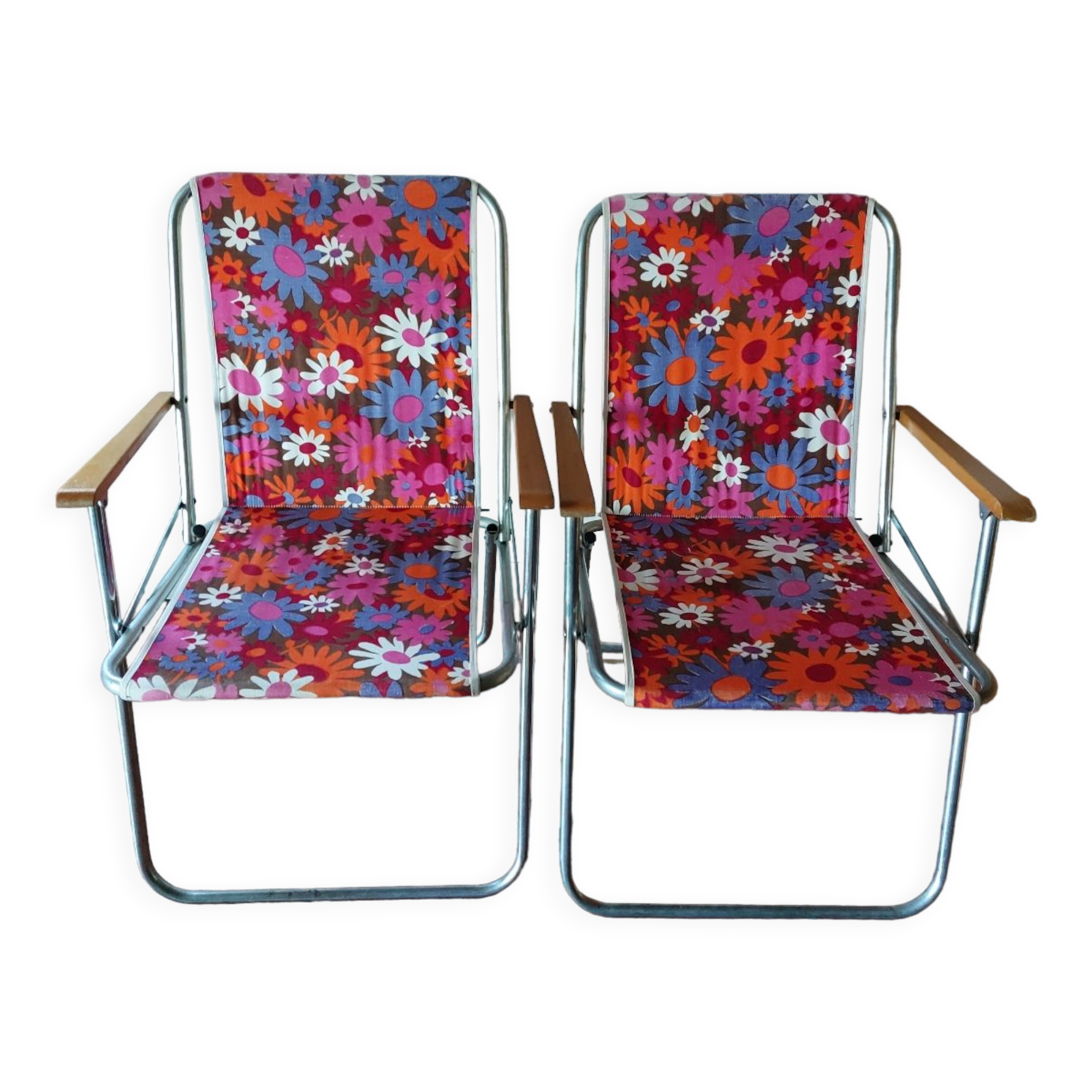 2 folding garden chairs 70s