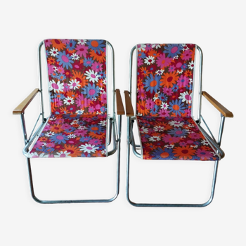 2 chaises pliante de jardin années 70s
