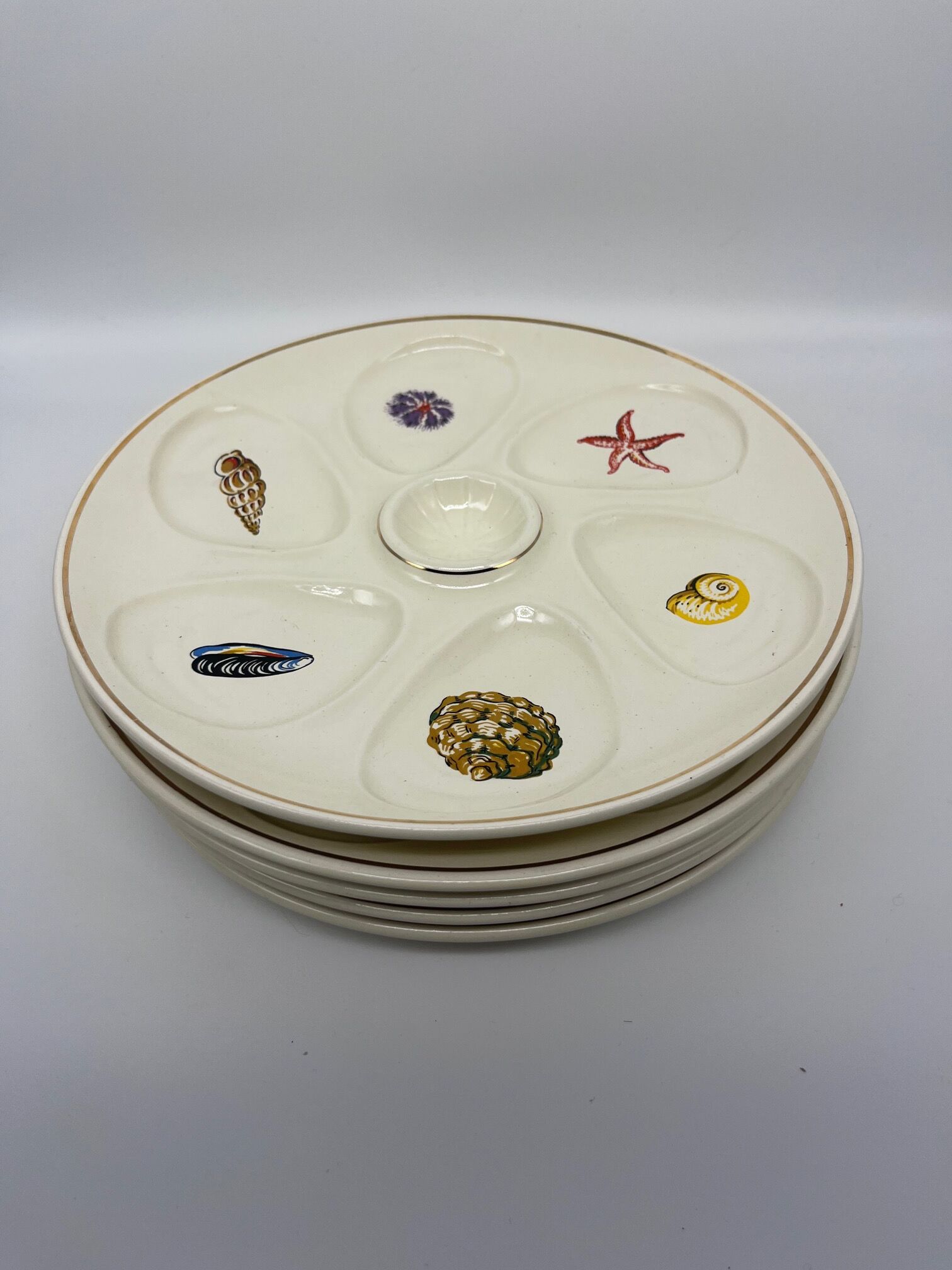 Vintage oyster plates