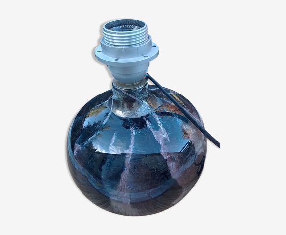 Pied de lampe verre signé Claude Monod