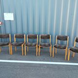 6 chaises ancienne vintage design scandinave pieds compas