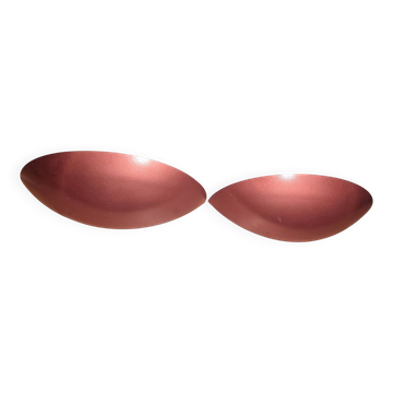 Set 2 vintage wall lamp SCE half moon metal uplight 39cm