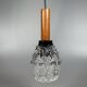 1960s 1970s Ceiling Lamp Pendant Lamp in Teak & Glass Mid Century Space Age