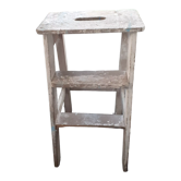 Old stepladder 3 steps in rough wood