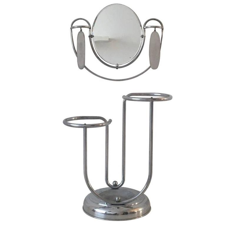 Umbrella with mirror and brushes 1920s art deco