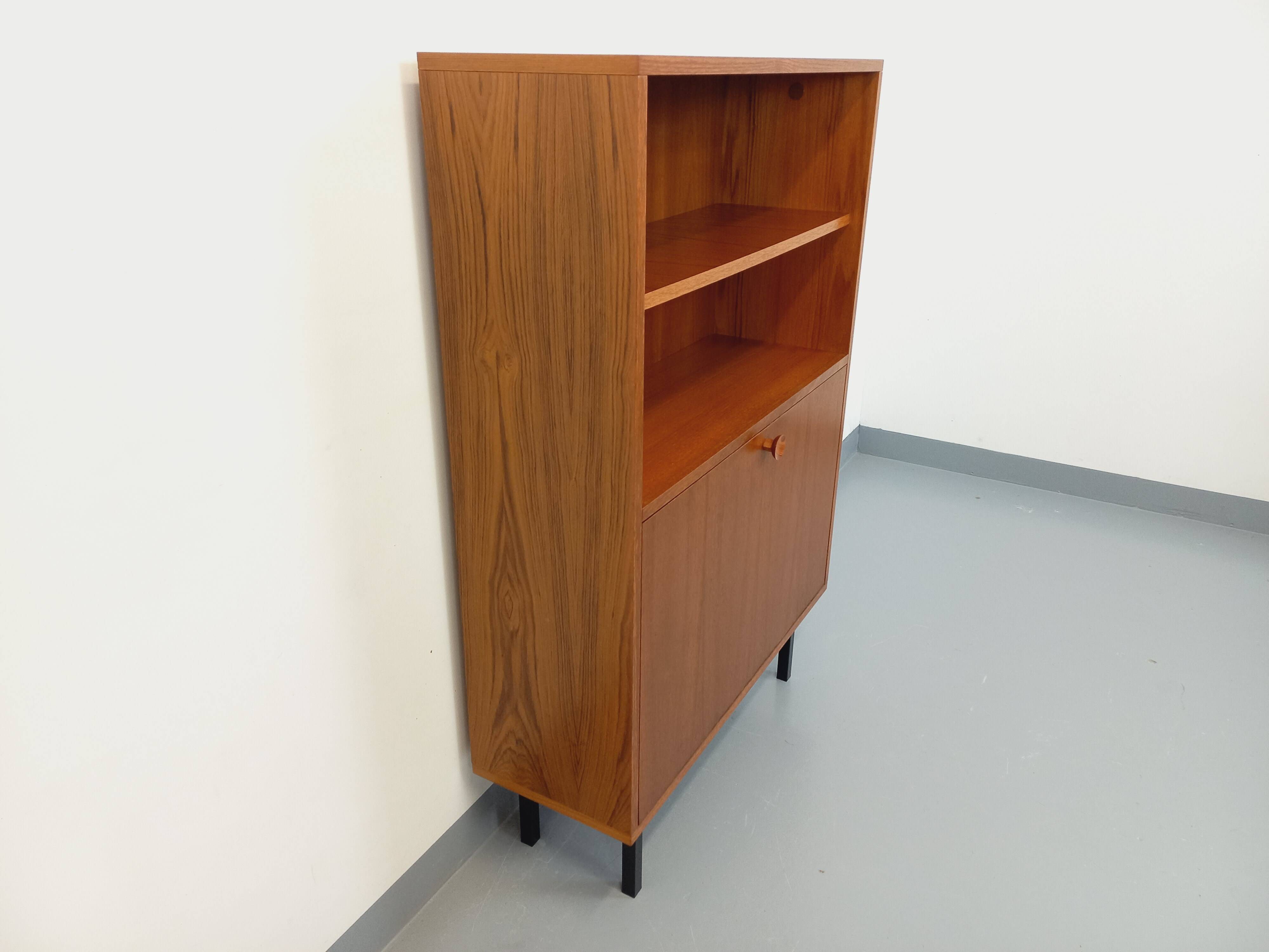 Vintage Scandinavian modernist style teak storage bookcase