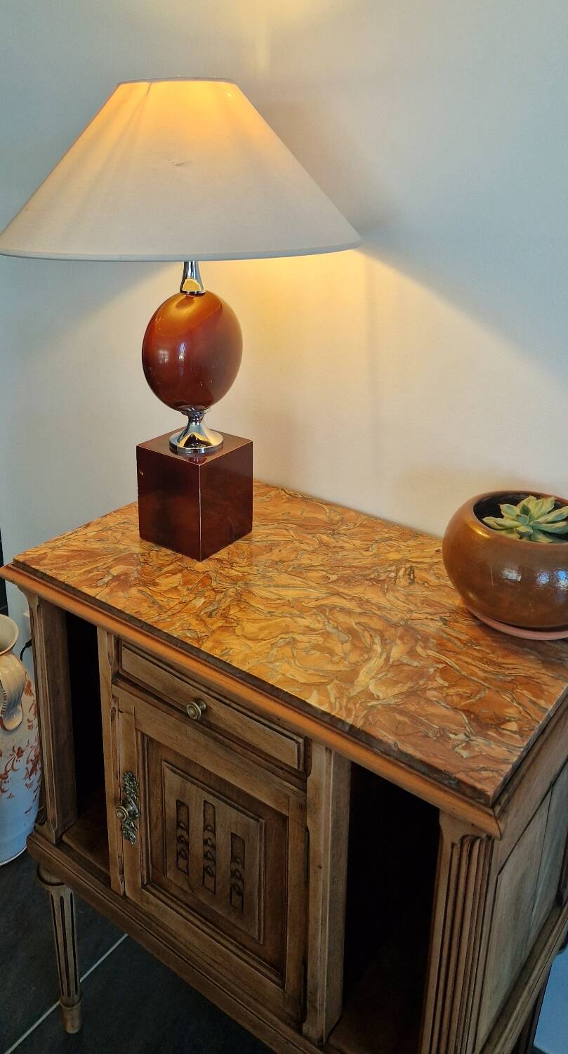 Barbier house lamp - Lacquered and chrome-plated metal - 1970s