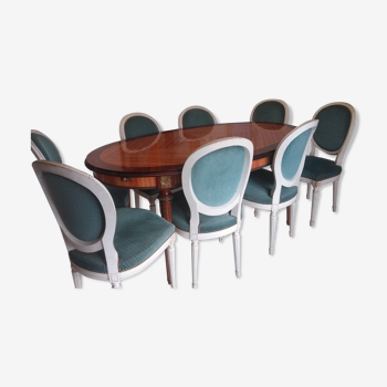 Oval table and 8 chairs