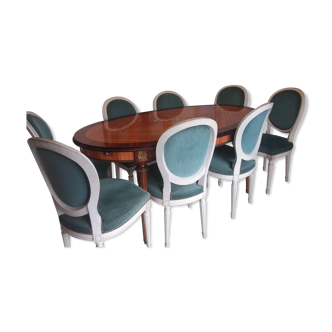 Oval table and 8 chairs