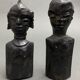 Pair of wooden statuettes sculptures of african couple 1960