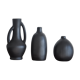 Trio de vases noirs vintage