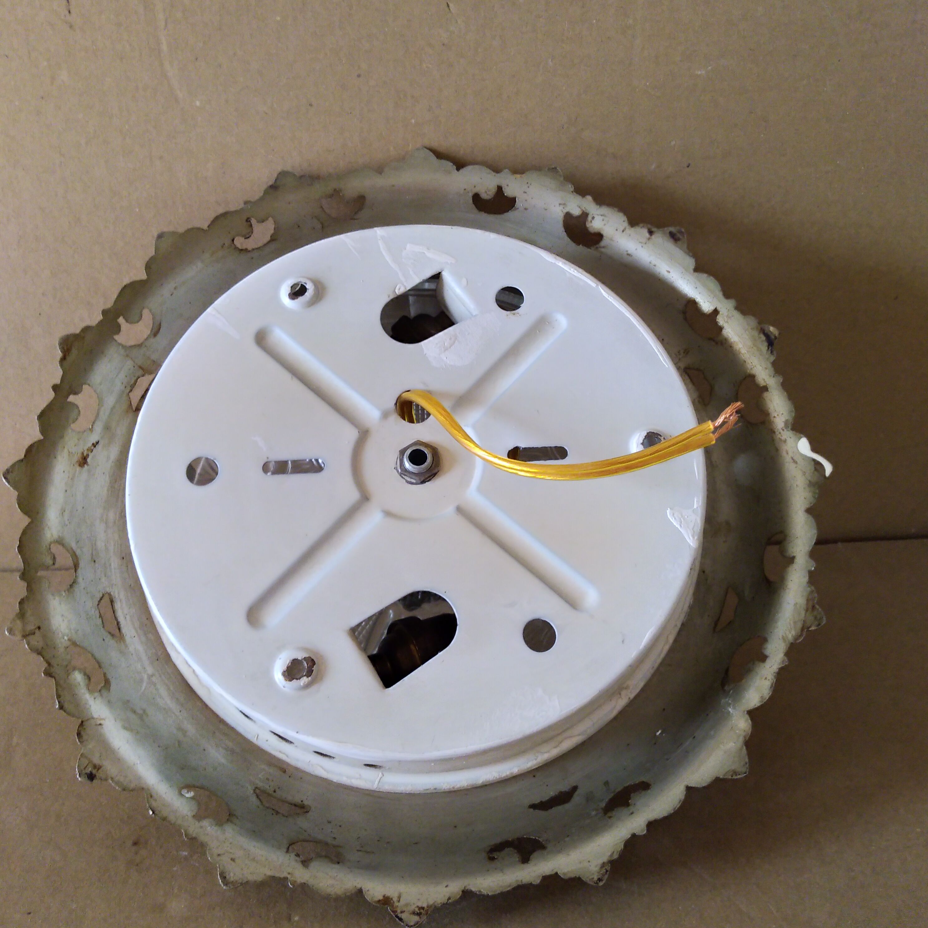 Ceiling lamp glass and vintage gilded metal