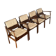 4 chaises de Jean Gillon en jacaranda da Bahia (palissandre en français)