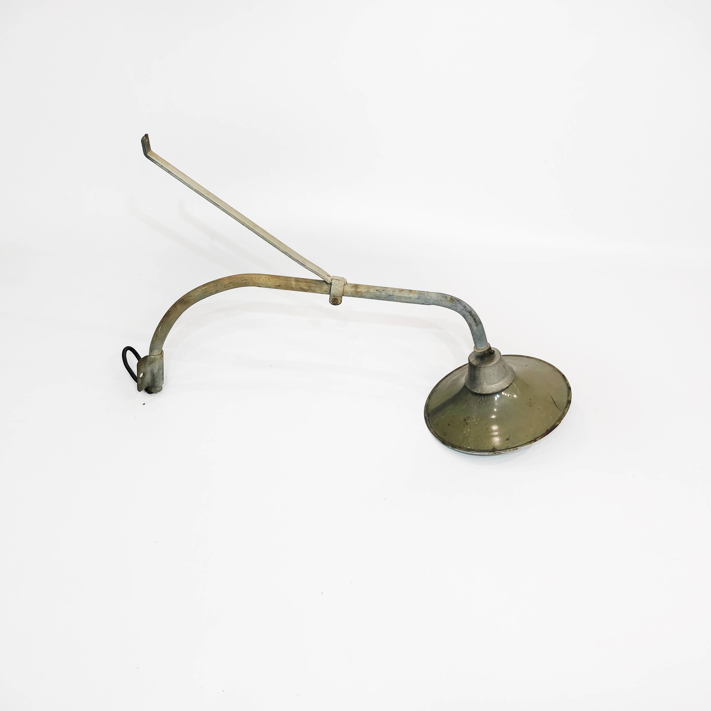 Large Greek Industrial Army Wall Light 1  1950s