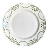 Round Creil & Montereau dish in green earthenware, "Napoleon" service
