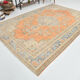 Coral orange 62s vintage rug, 226x331cm
