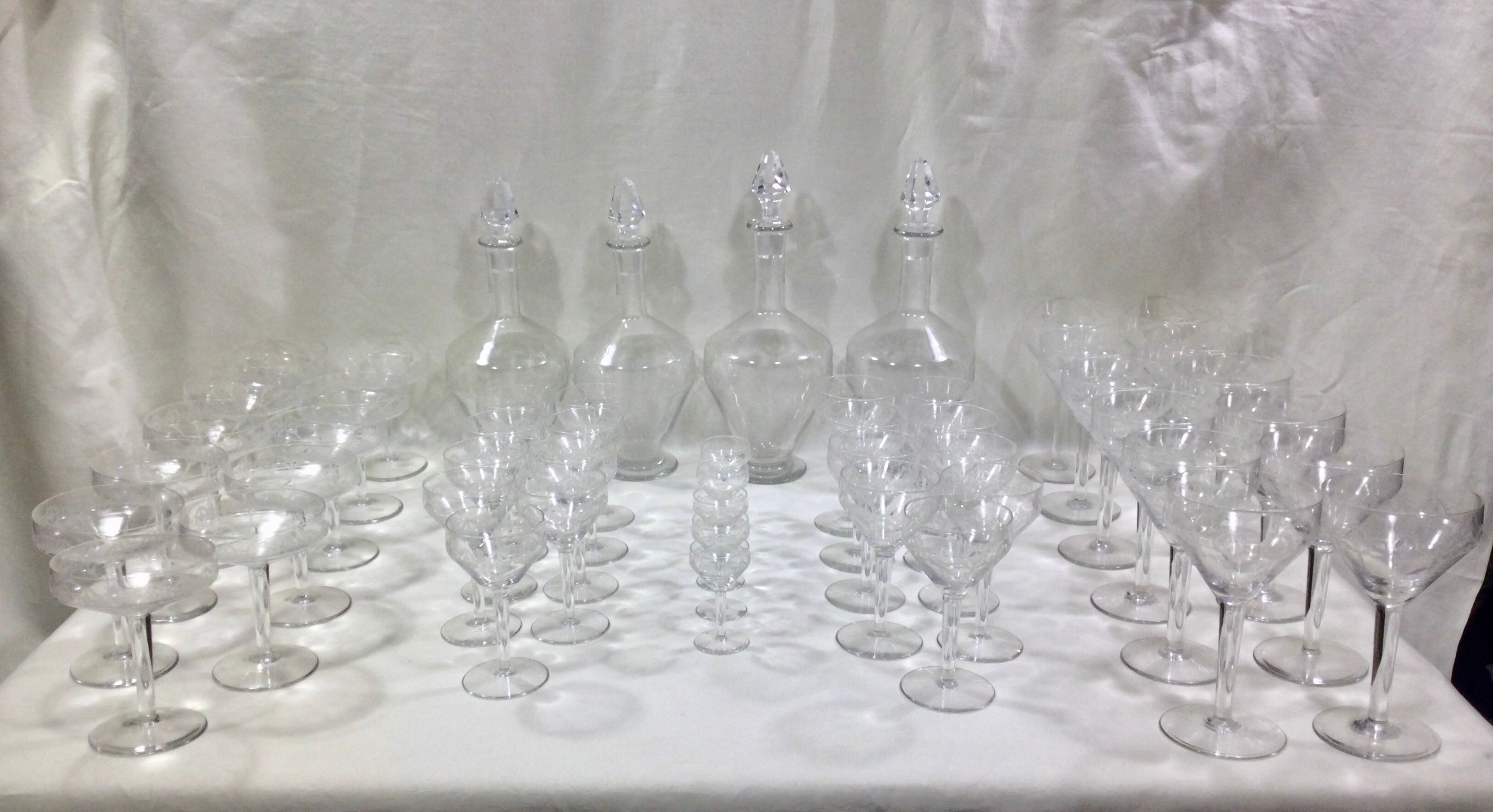 Art deco crystal glass service