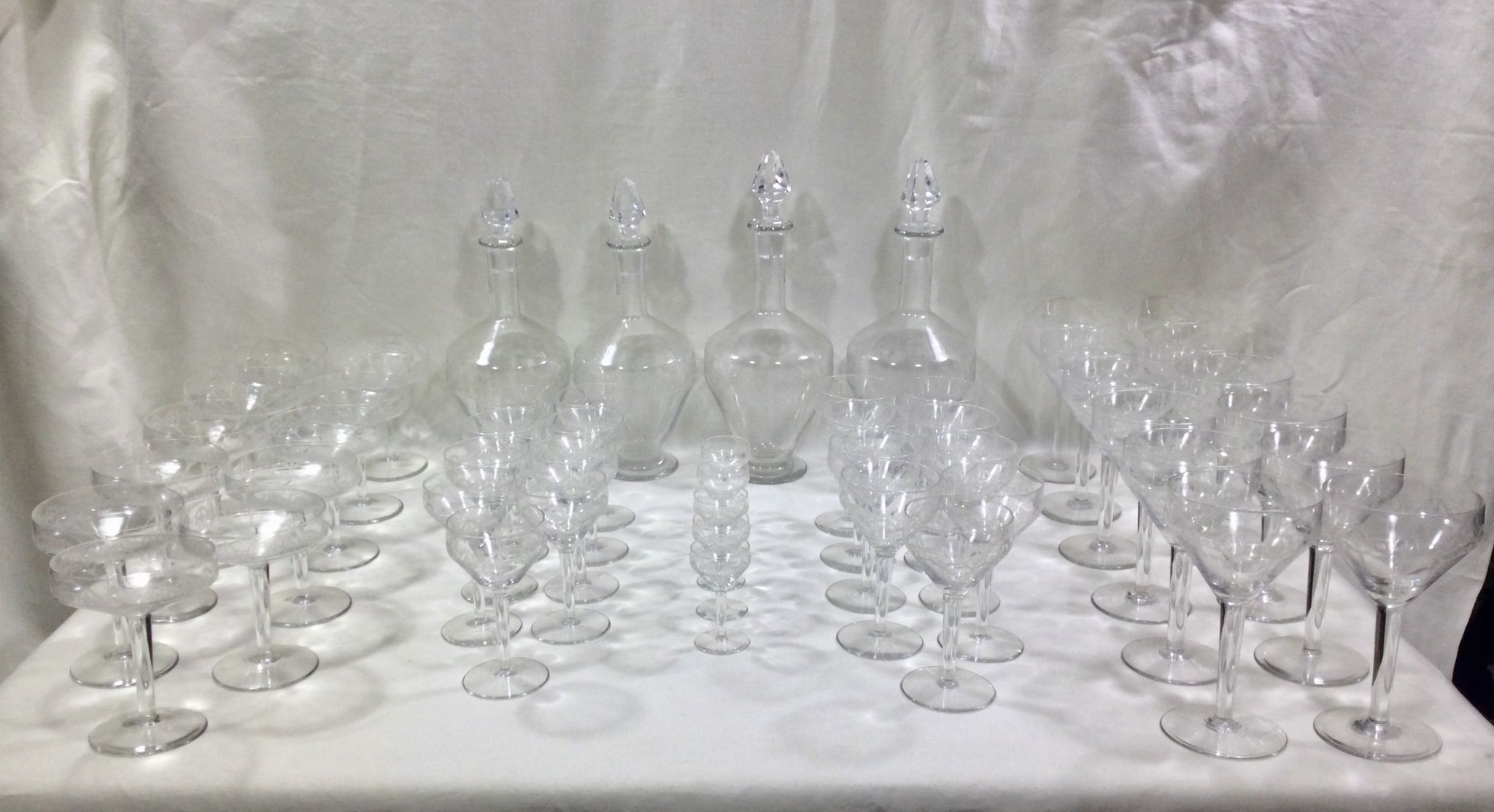 Art deco crystal glass service