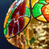 Glass pate suspension lamp