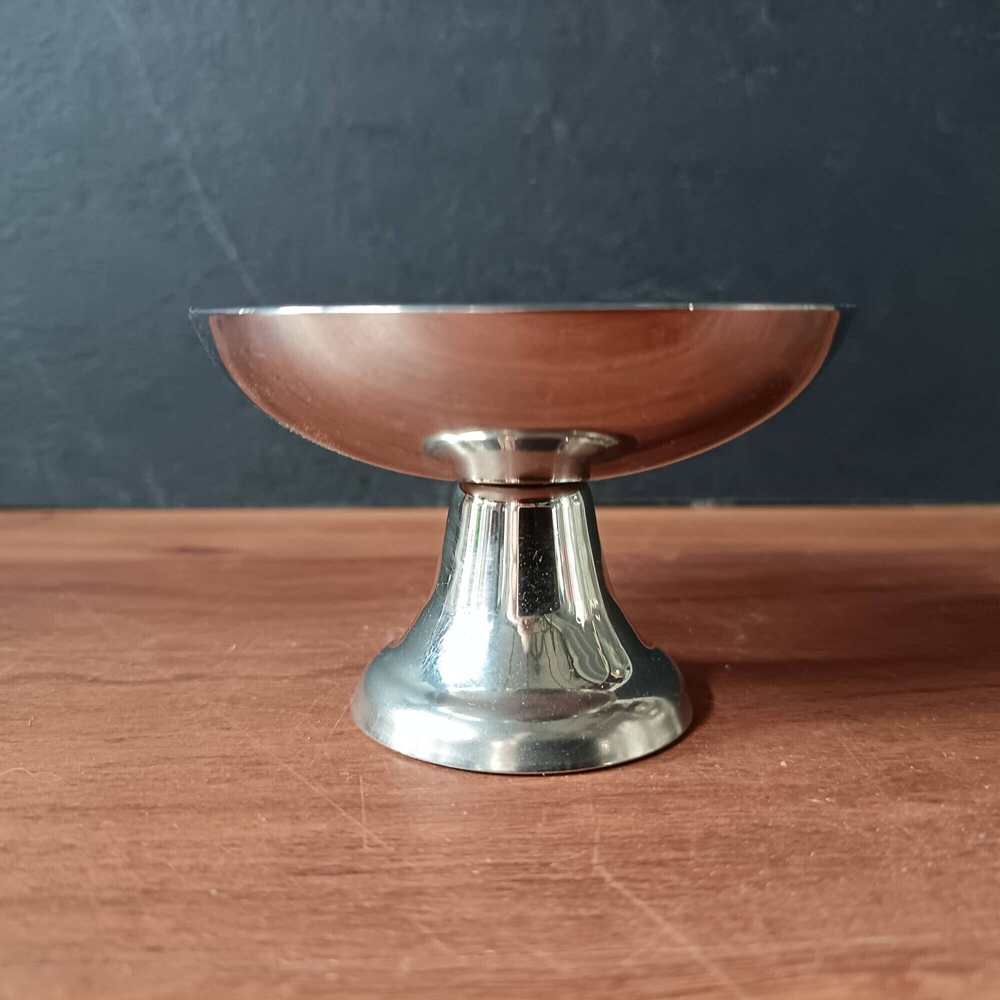 Antique stainless steel ice cream cups, vintage stainless steel dessert cups