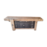 Old carpenter's workbench nine drawers and two doors
