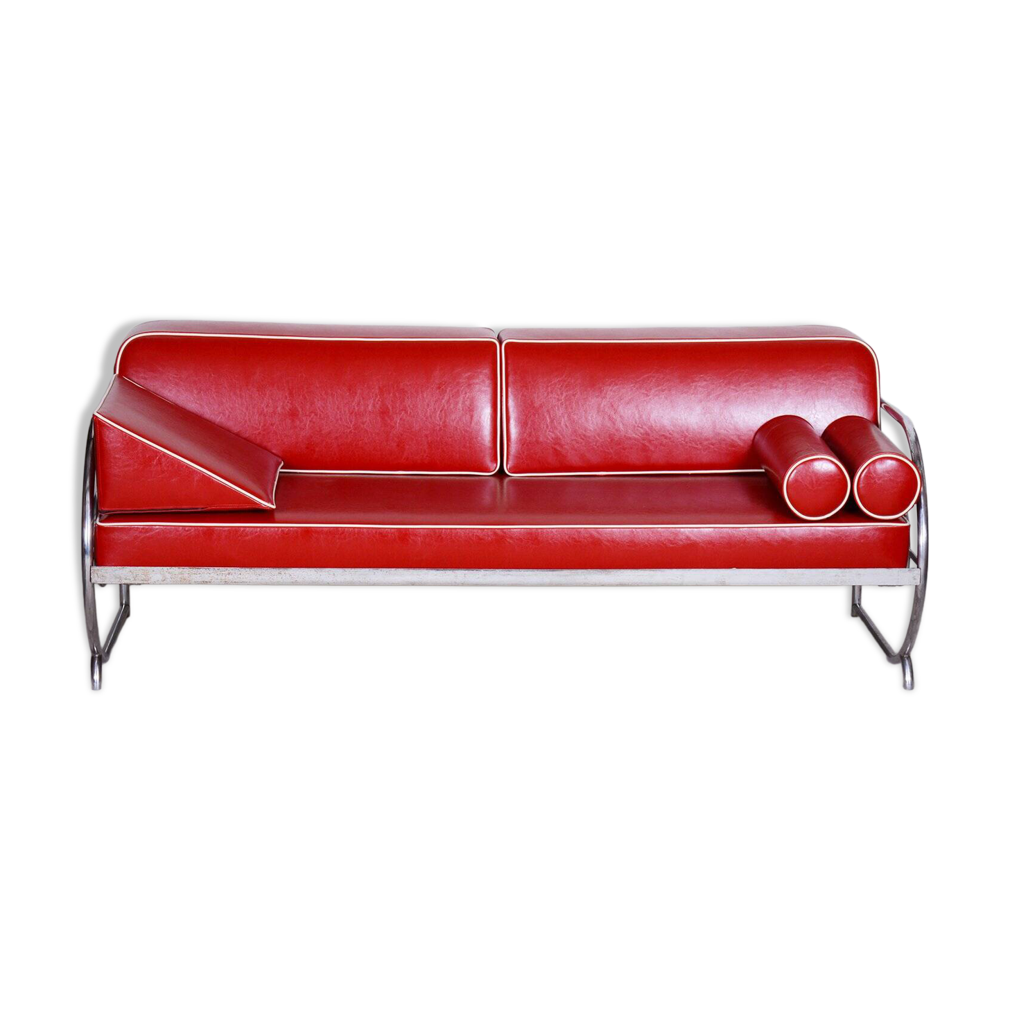 Bauhaus Leather Sofa attributed to Robert Slezak, 1930s