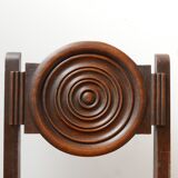 Ensemble de six chaises à manger art déco en chêne Français (6)