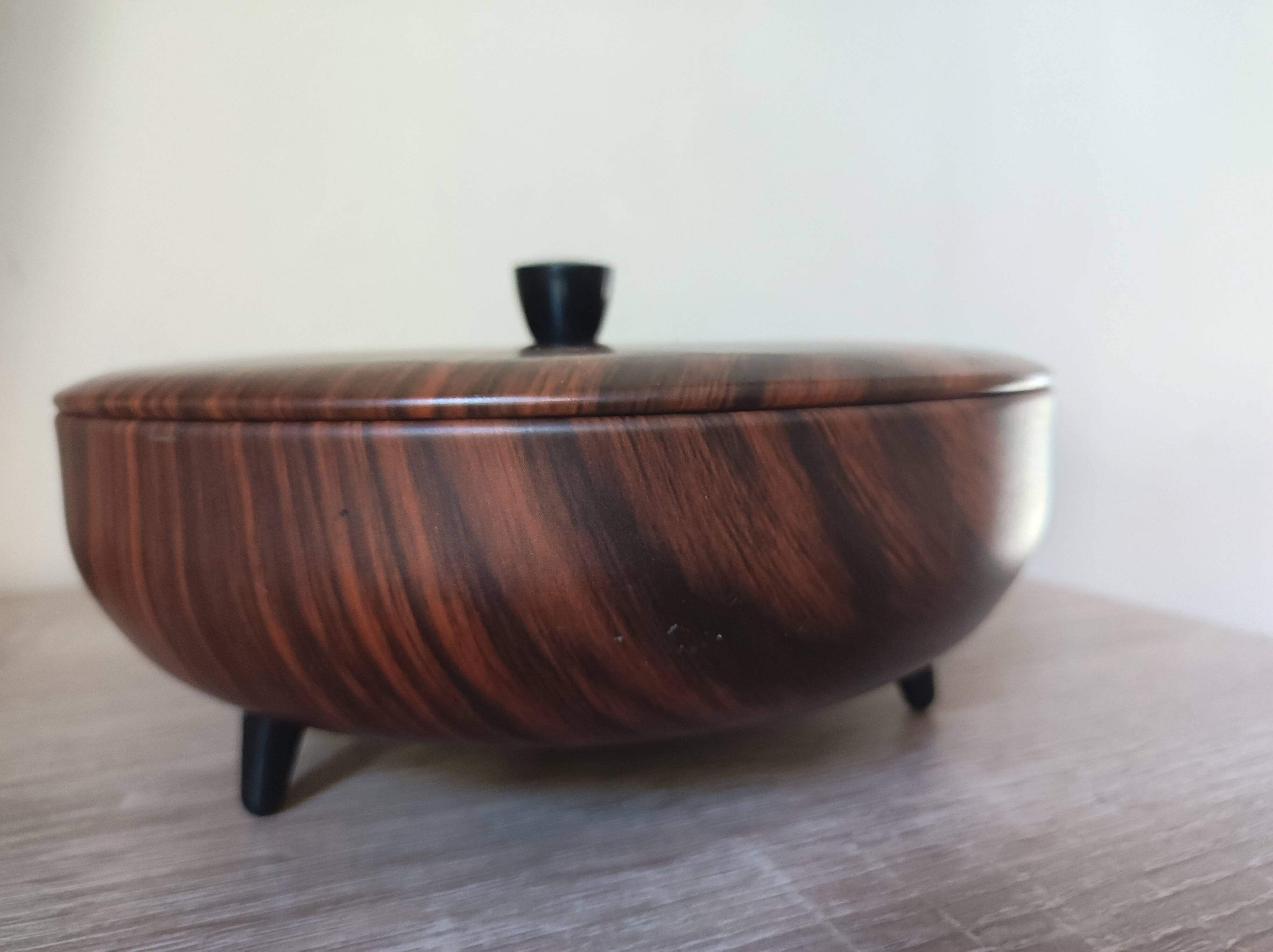 Box metal candy tripod decoration faux wood Scandinavian design