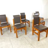 Solid oak dining chairs by Meubelatelier Vanda, 1970s