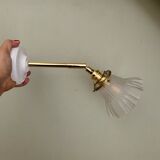 Vintage art deco frosted glass tulip wall light