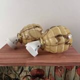 Pair of marbled opaline wall lights
