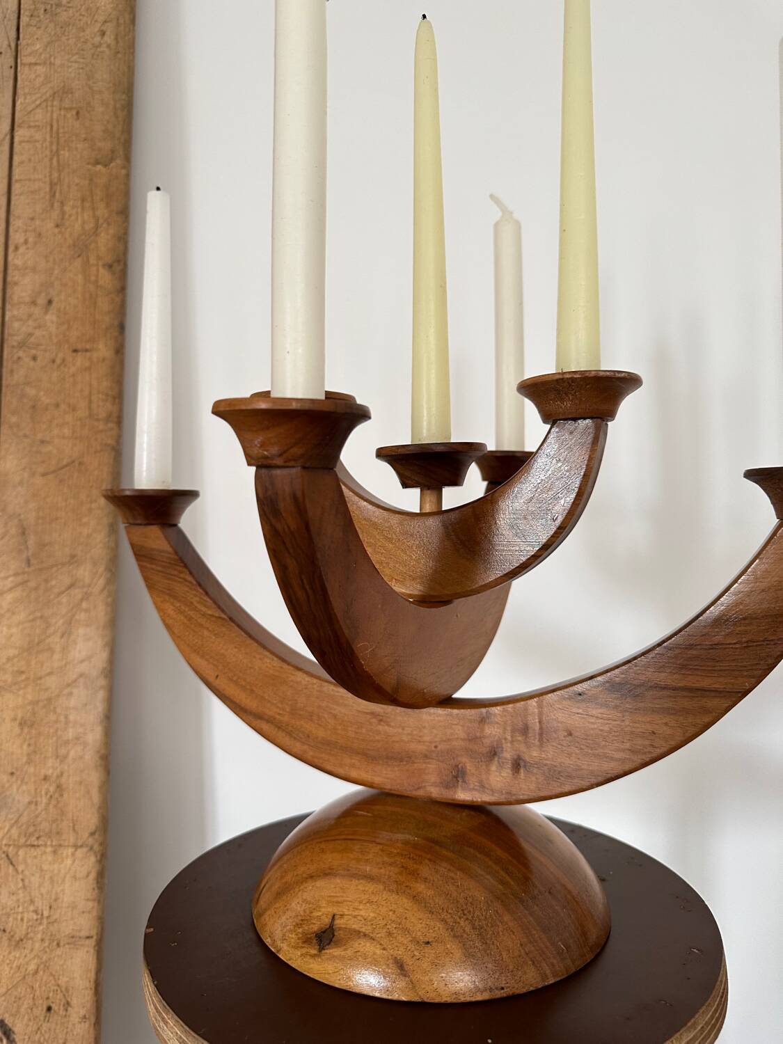 Swedish vintage wooden candle holder