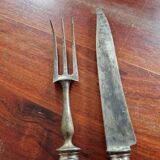 Service carving set with hollow silver handle - Spatours model