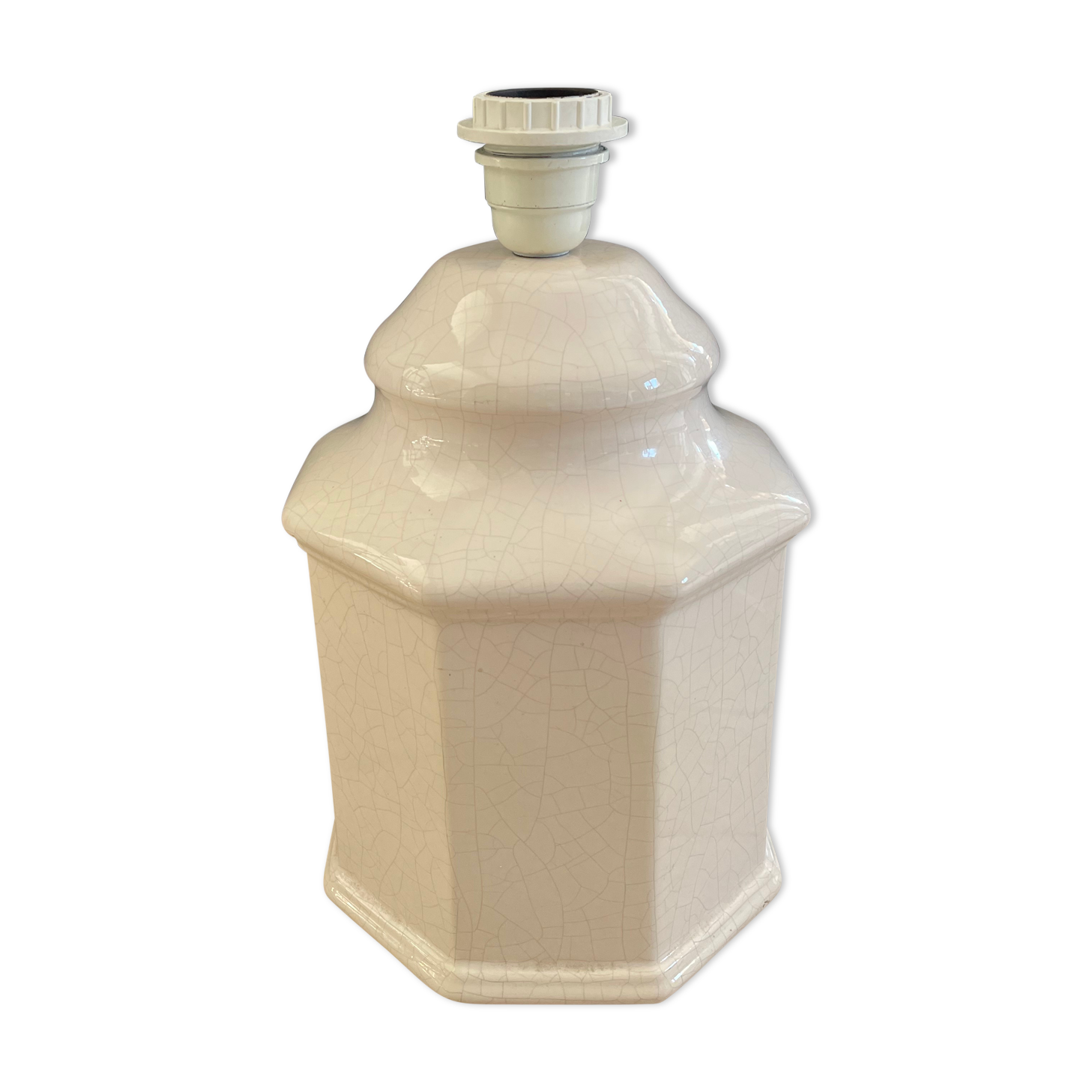 Vintage cracked ceramic lamp