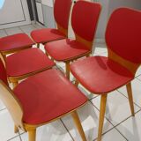 Suite de 6 chaises de Bistrot Baumann par Max Bill 1960