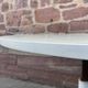 Modular table with cast iron tulip leg system brand jer fonderie chenesseau orléans 1970