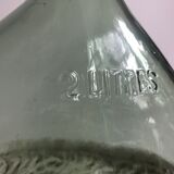 Glass bottle lady jeanne green flat 2 liters