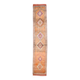 3x13 Orange Beige Vintage Runner Rug, 78x404Cm SK 6391