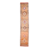 3x13 Orange Beige Vintage Runner Rug, 78x404Cm SK 6391