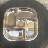 Compartment dish, vintage stainless steel servant