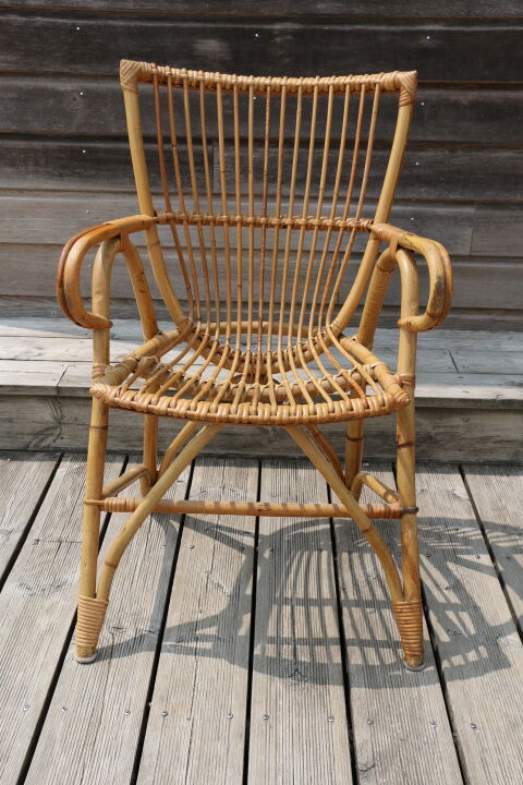 Fauteuil rotin adulte 1960