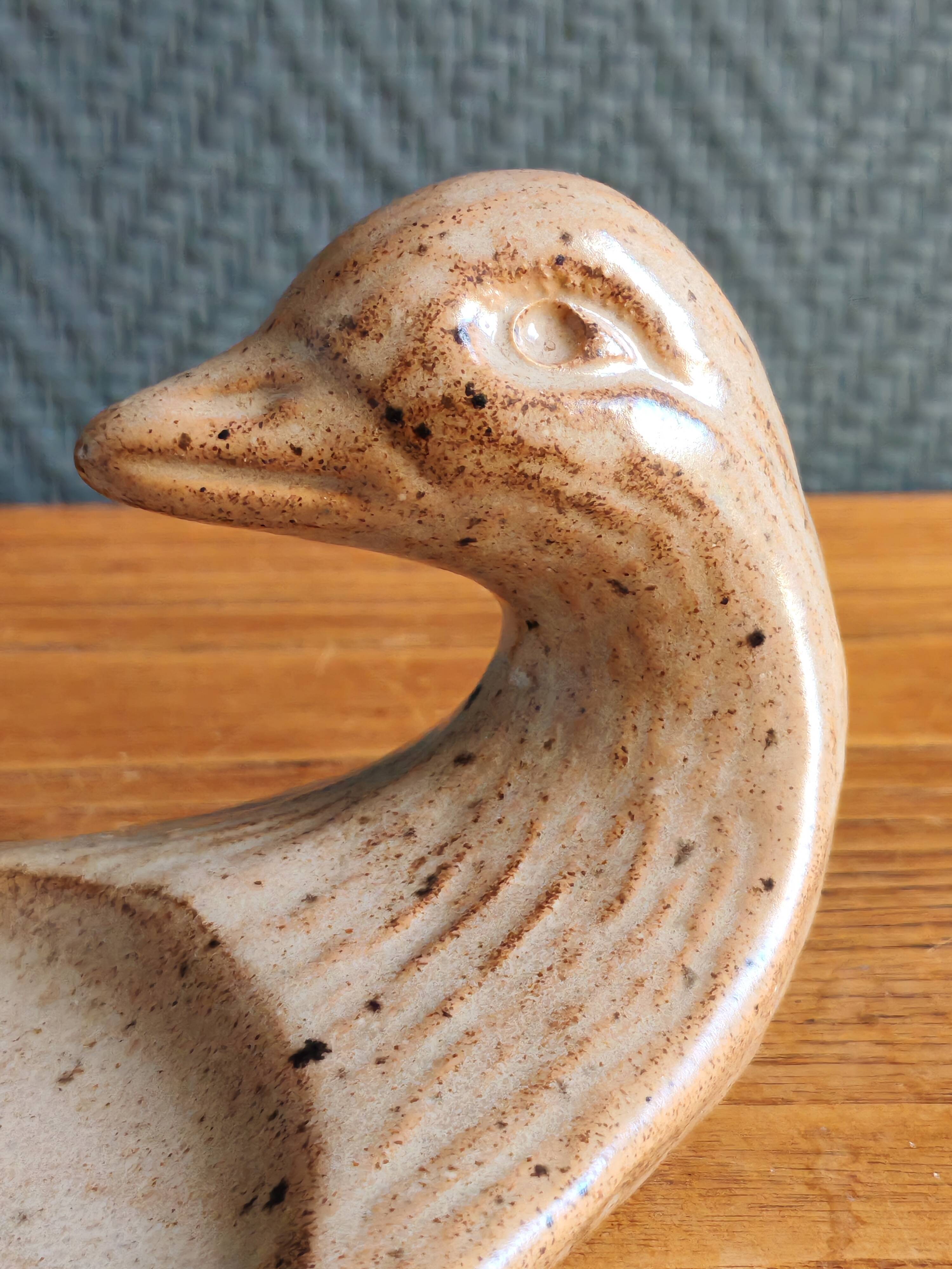 Vintage Stoneware Goose/Duck Head Serving Platter – Foie Gras Plate