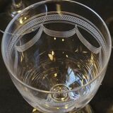 6 verres à vin en cristal gravé fin XIXème