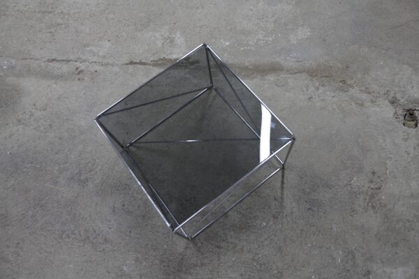Table basse par max Sauze collection Isocèle 1970 plateau verre fumé neuf