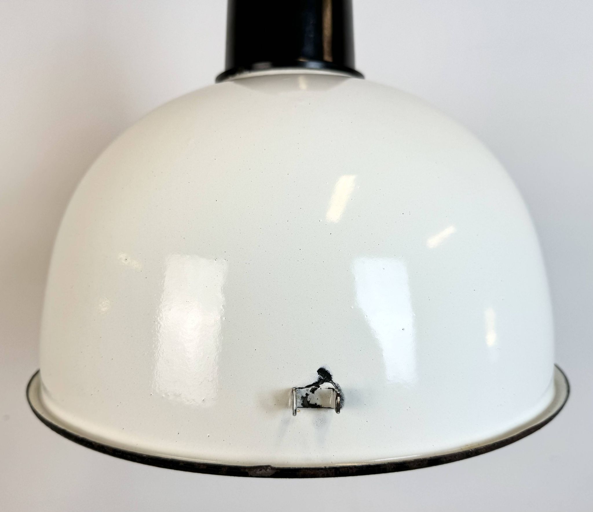 ndustrial Soviet White Enamel Pendant Lamp, 1960s