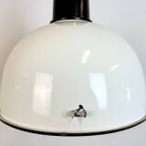 ndustrial Soviet White Enamel Pendant Lamp, 1960s
